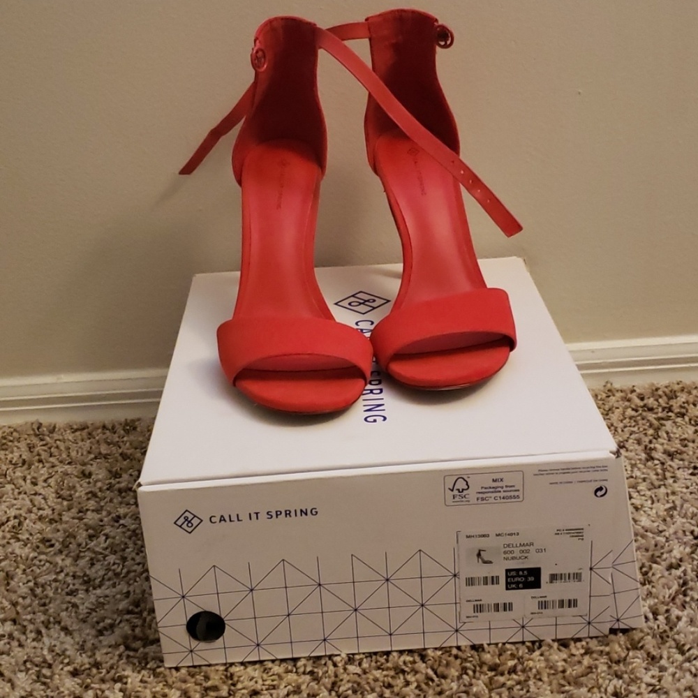 Red Stappy Heels